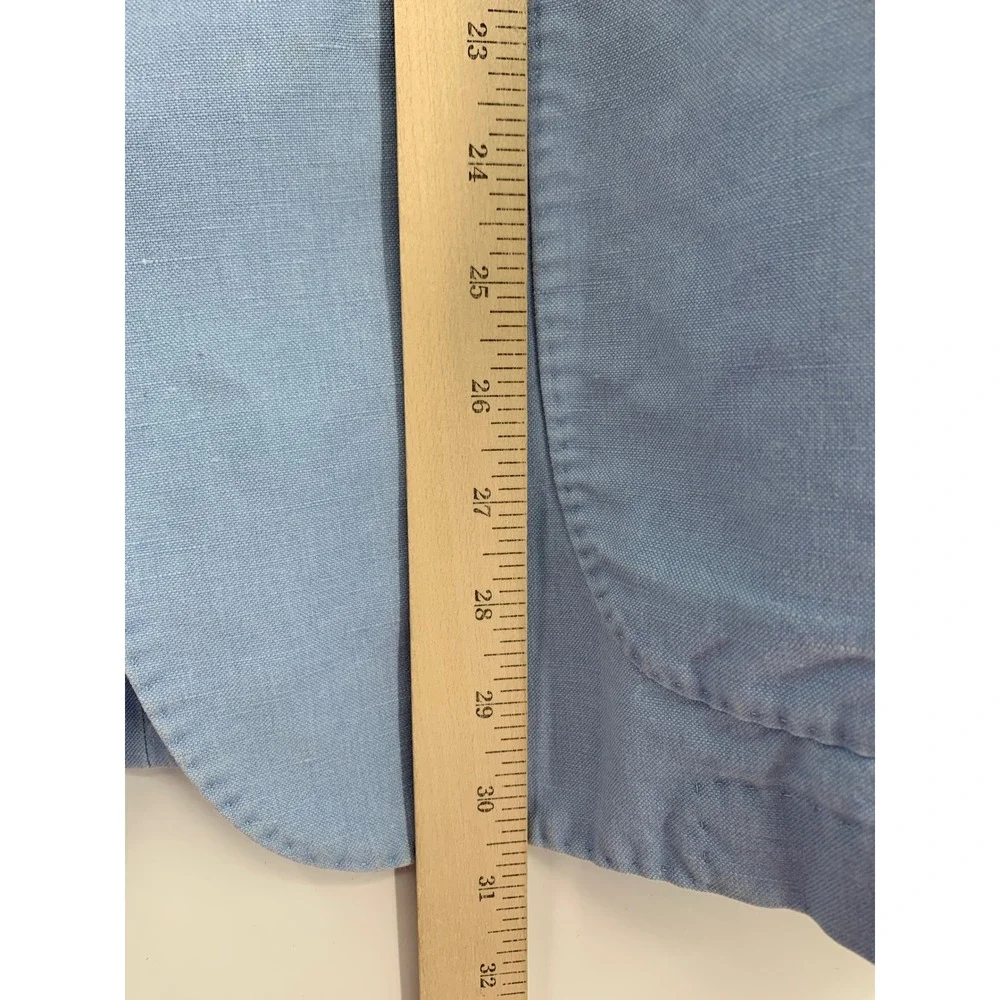 Peter Millar Blazer Mens Medium Blue Linen Cotton Unstructured Sport Coat Summer